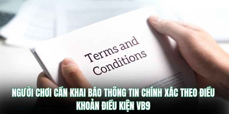 Người chơi cần khai báo thông tin chính xác theo điều khoản điều kiện Vb9